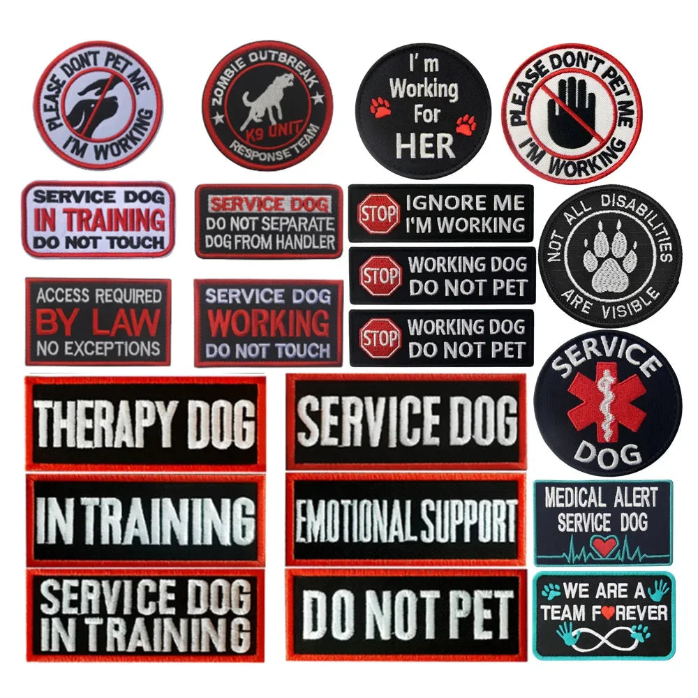 embroidered service dog patches