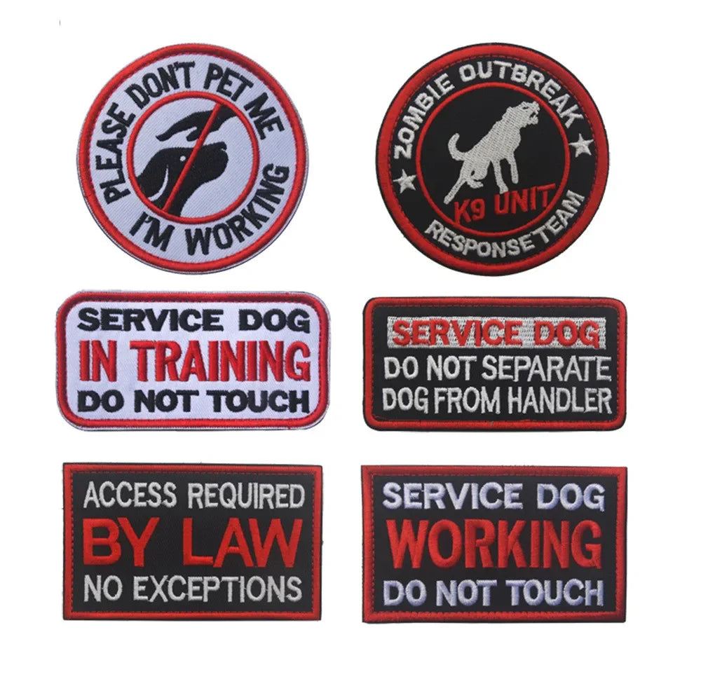 embroidered service dog patches